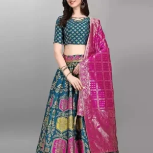 Z Blue Rani Purvaja Printed Semi-Stitched Lehenga Choli